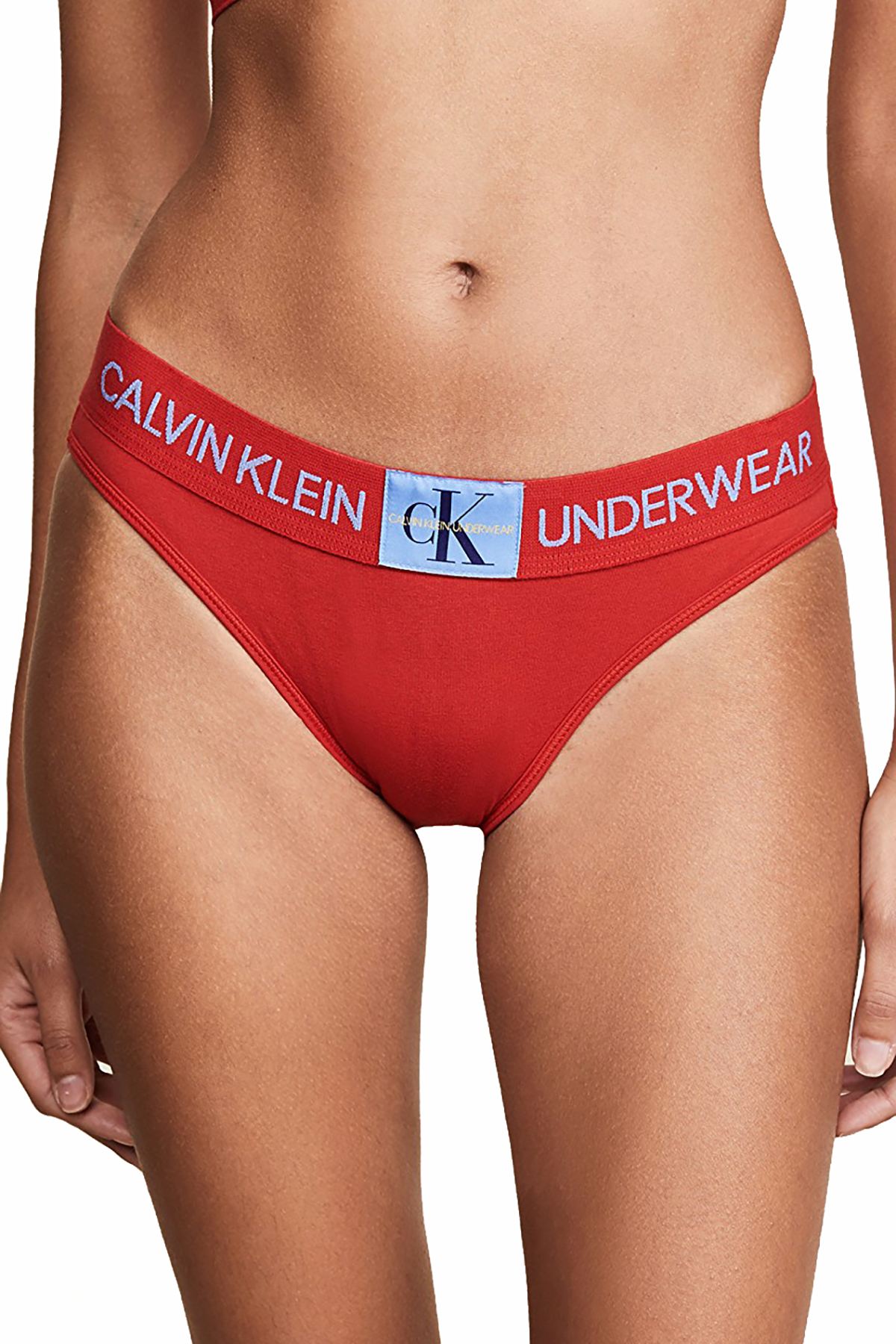 Calvin Klein Manic-Red Monogram Waist Bikini Brief