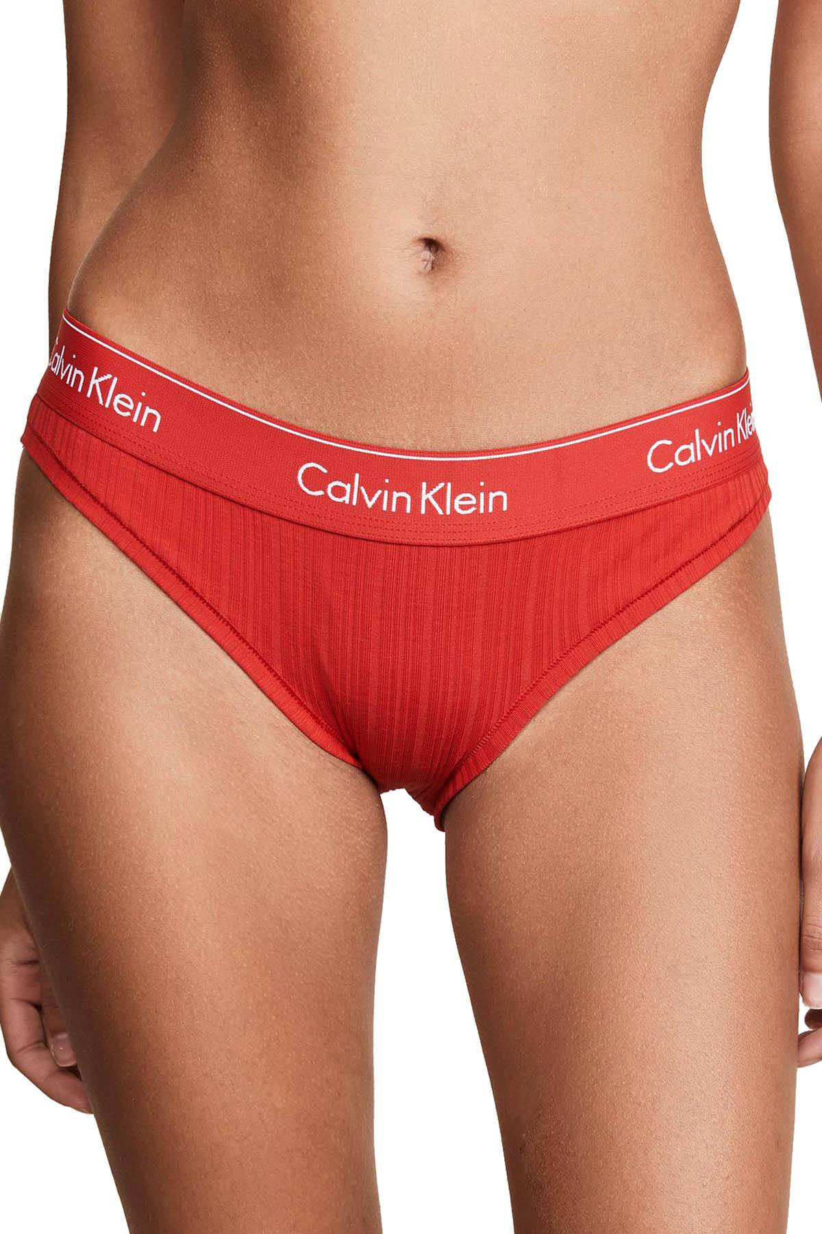 Calvin Klein Manic Red Ribbed Modern Cotton Bikini Brief