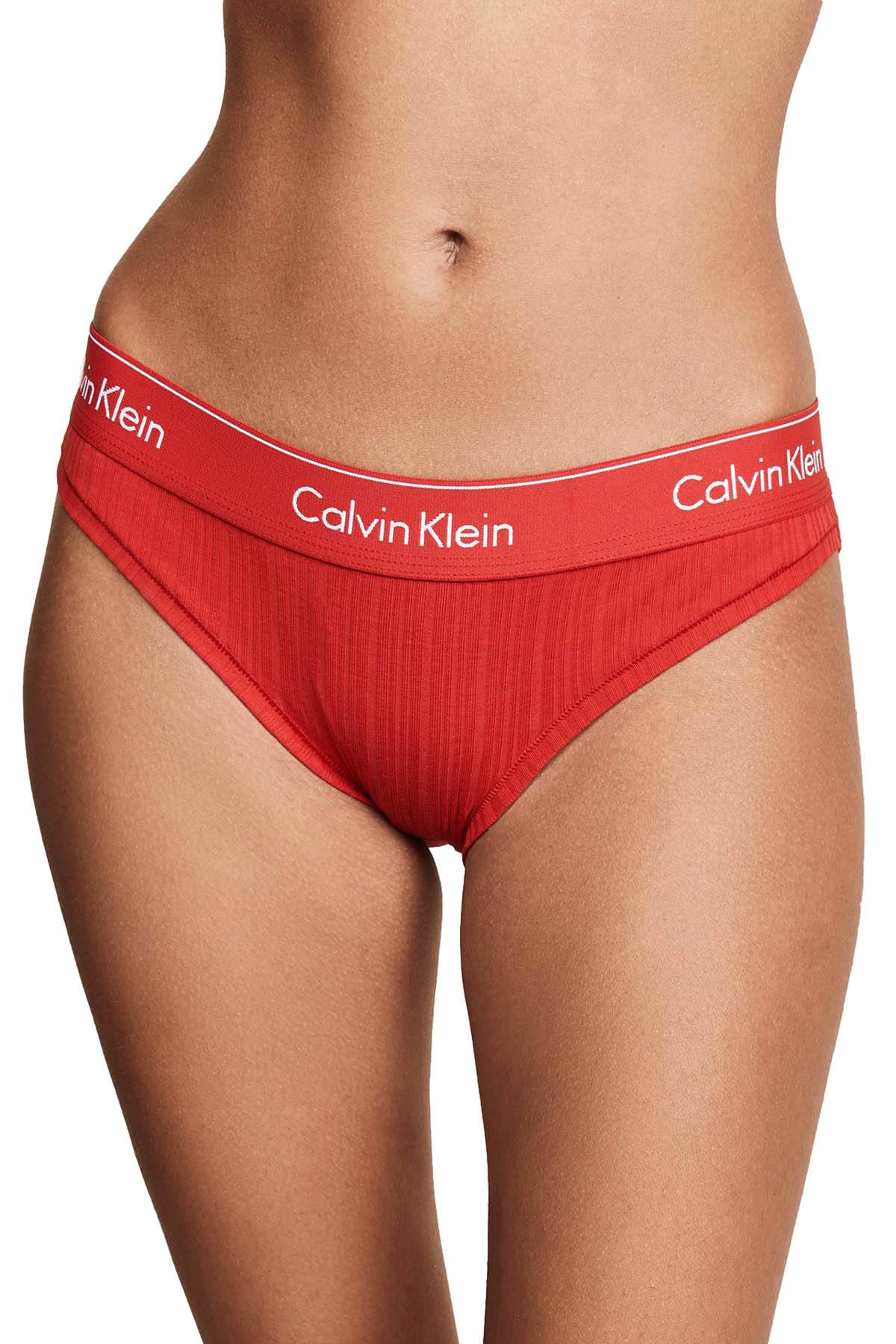 Calvin Klein Manic Red Ribbed Modern Cotton Bikini Brief