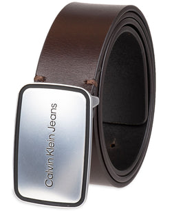 Calvin Klein Men’s Ck Jeans Plaque Buckle Belt Dark Brown thumbnail 3
