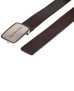 Calvin Klein Men’s Ck Jeans Plaque Buckle Belt Dark Brown thumbnail 4
