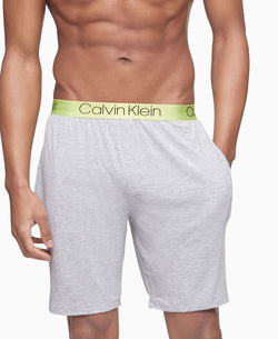 Calvin Klein Men’s Ultra-soft Modal Pajama Shorts Grey Heather W/ Direct Green Wb thumbnail 1