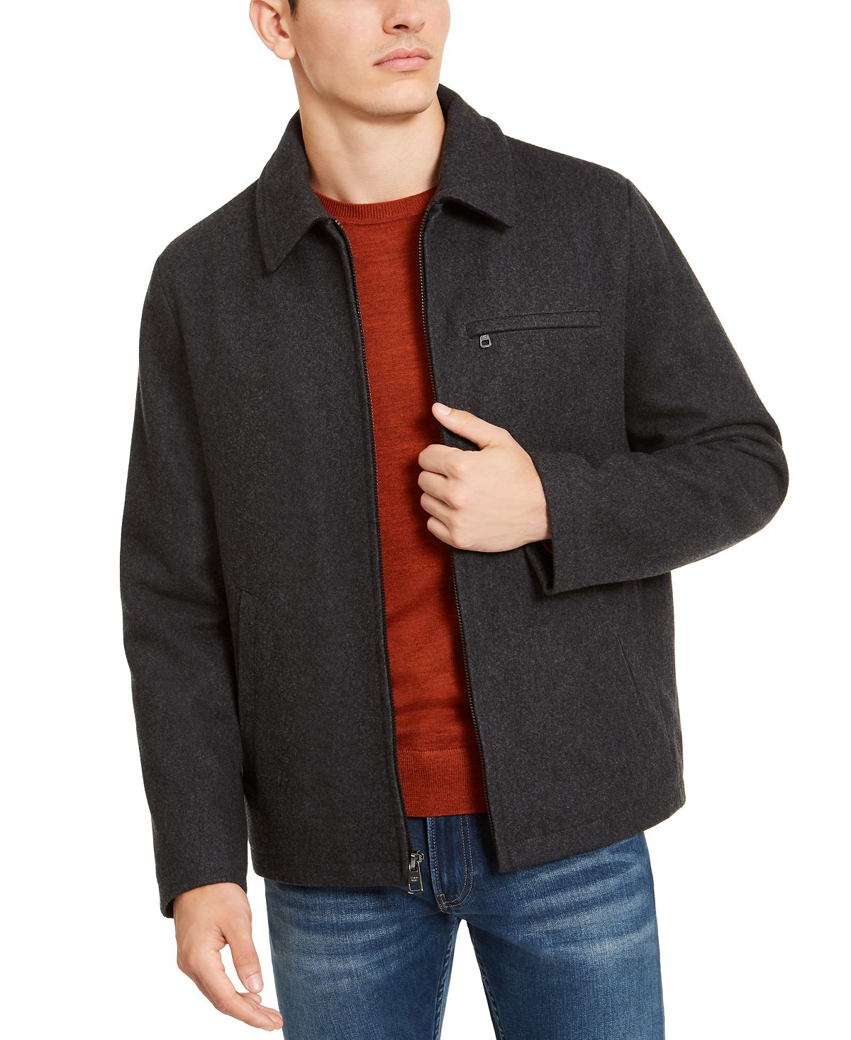 Calvin Klein Men’s Wool Hipster Jacket Charcoal