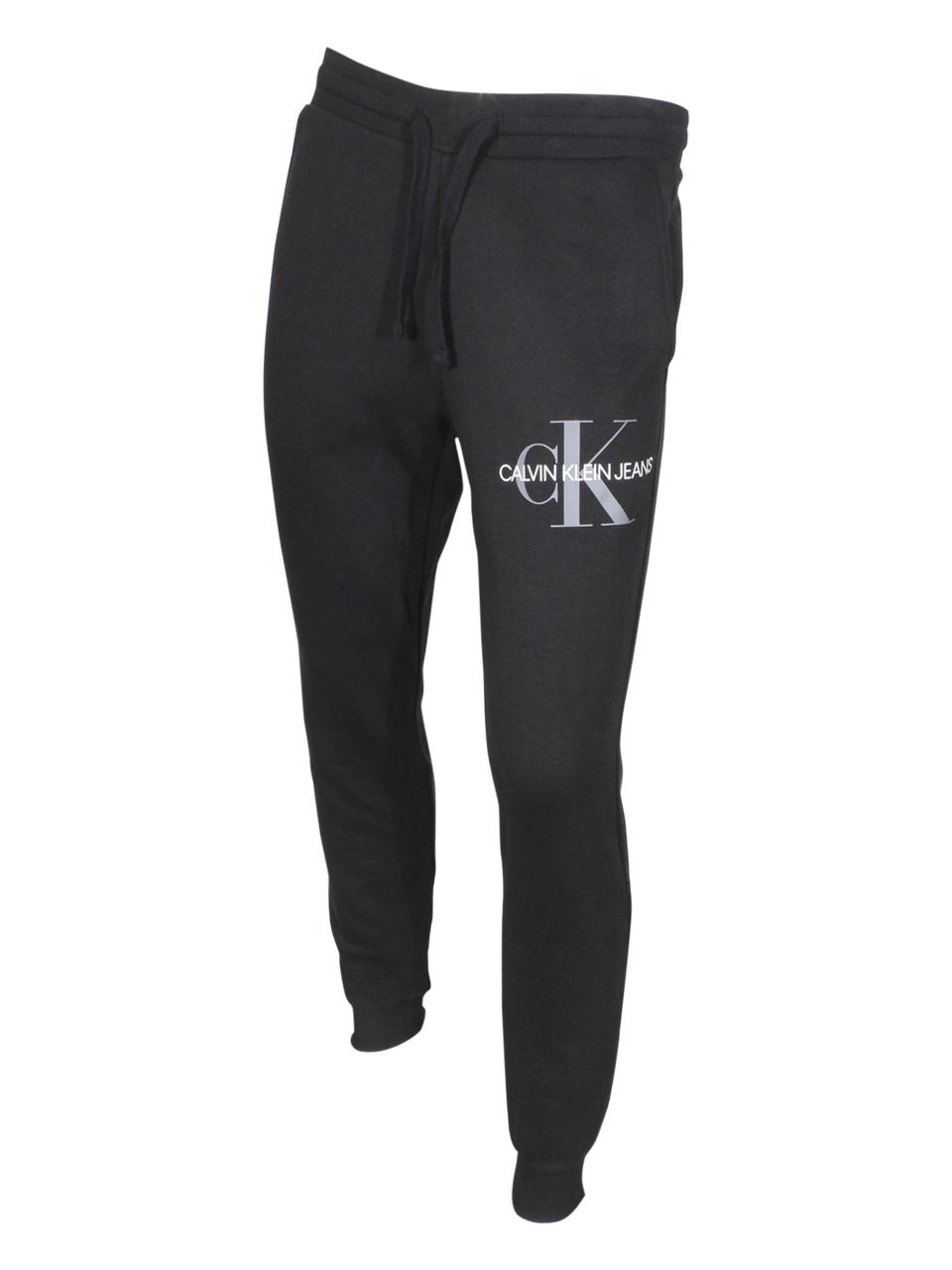 Calvin Klein Men's Monogram Logo Fleece Track Pants - Black