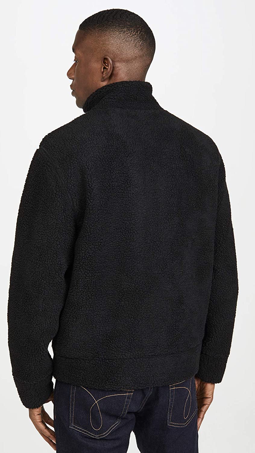 Calvin Klein Men's Sherpa Fleece Zip Up Logo Sweatshirt