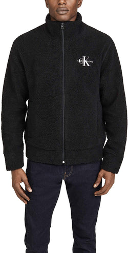 Calvin Klein Men's Sherpa Fleece Zip Up Logo Sweatshirt thumbnail 2