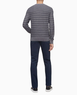 Calvin Klein Merino Striped Sweater Dark Cliff Htr thumbnail 3
