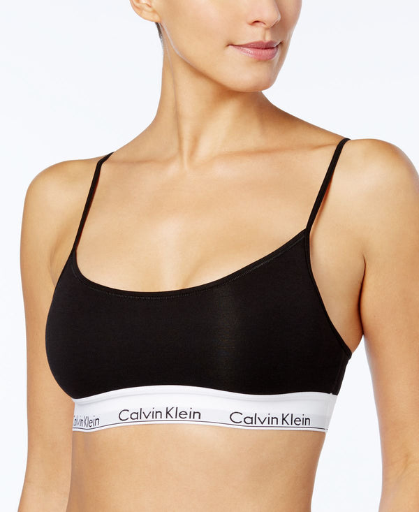 Calvin Klein Modern Cotton Adjustable Strap Bralette Qf1730 Black