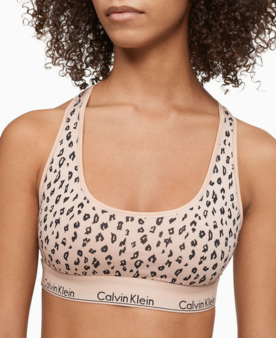 Calvin Klein Modern Cotton Bralette F3785 Savannah Cheetah_honey Almond