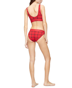 Calvin Klein Modern Cotton Graphic Bralette Mens Window Pane_rustic Red thumbnail 2