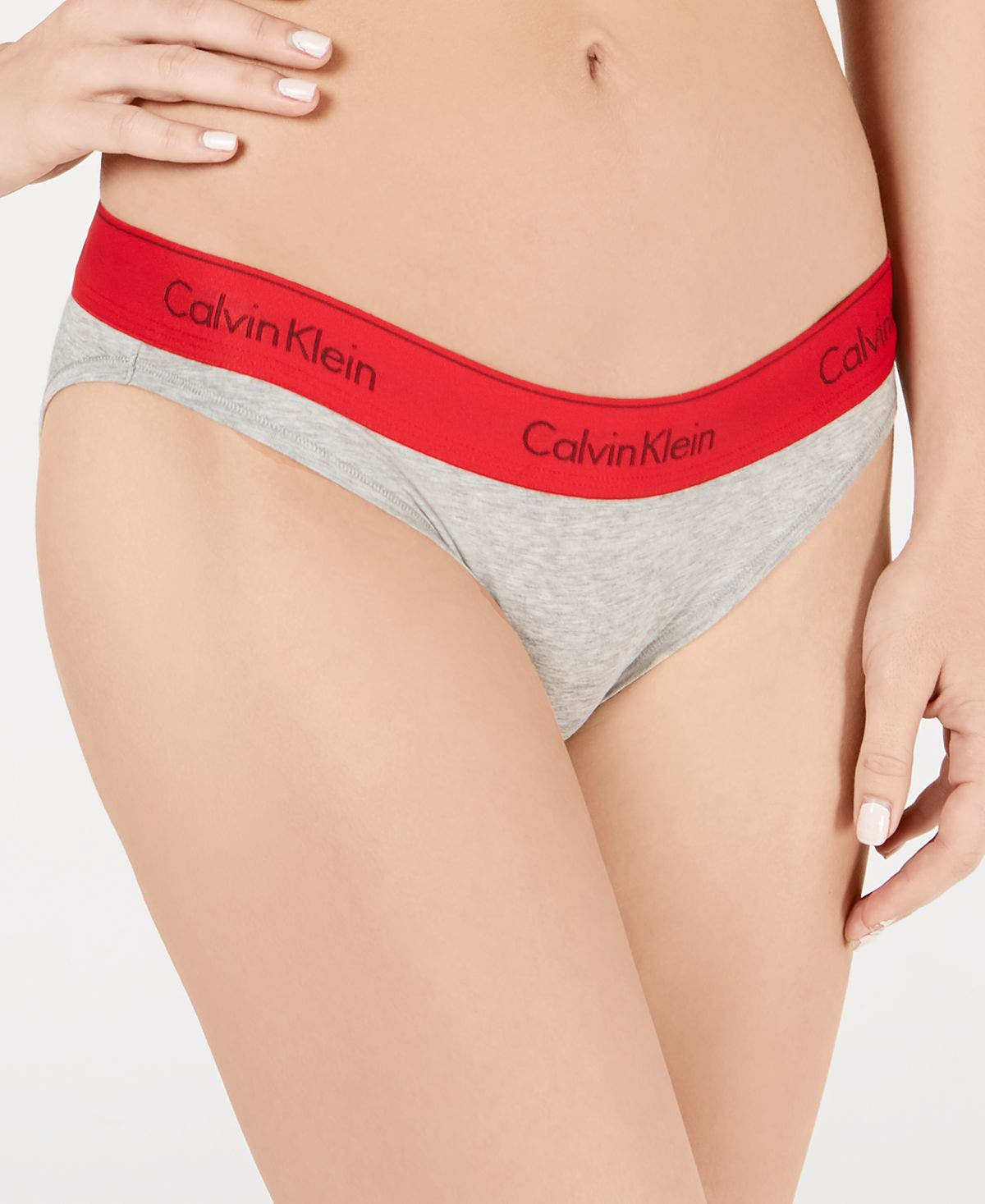 Calvin Klein Modern Cotton Logo Bikini Underwear F3787 Grey/Red