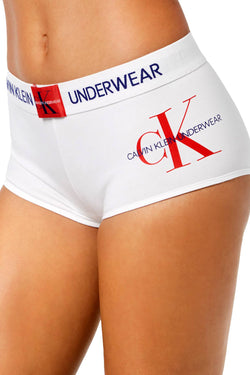 Calvin Klein Monogram Boyshort in White thumbnail 1