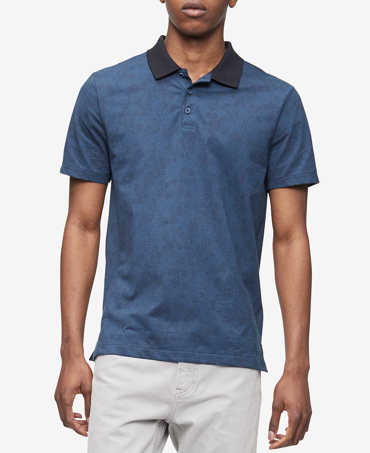 Calvin Klein Monogram Logo Printed Polo Shirt Ink