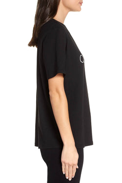 Calvin Klein Monogram Lounge Crew Tee in Black thumbnail 4