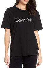 Calvin Klein Monogram Lounge Crew Tee in Black