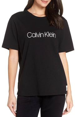 Calvin Klein Monogram Lounge Crew Tee in Black thumbnail 2