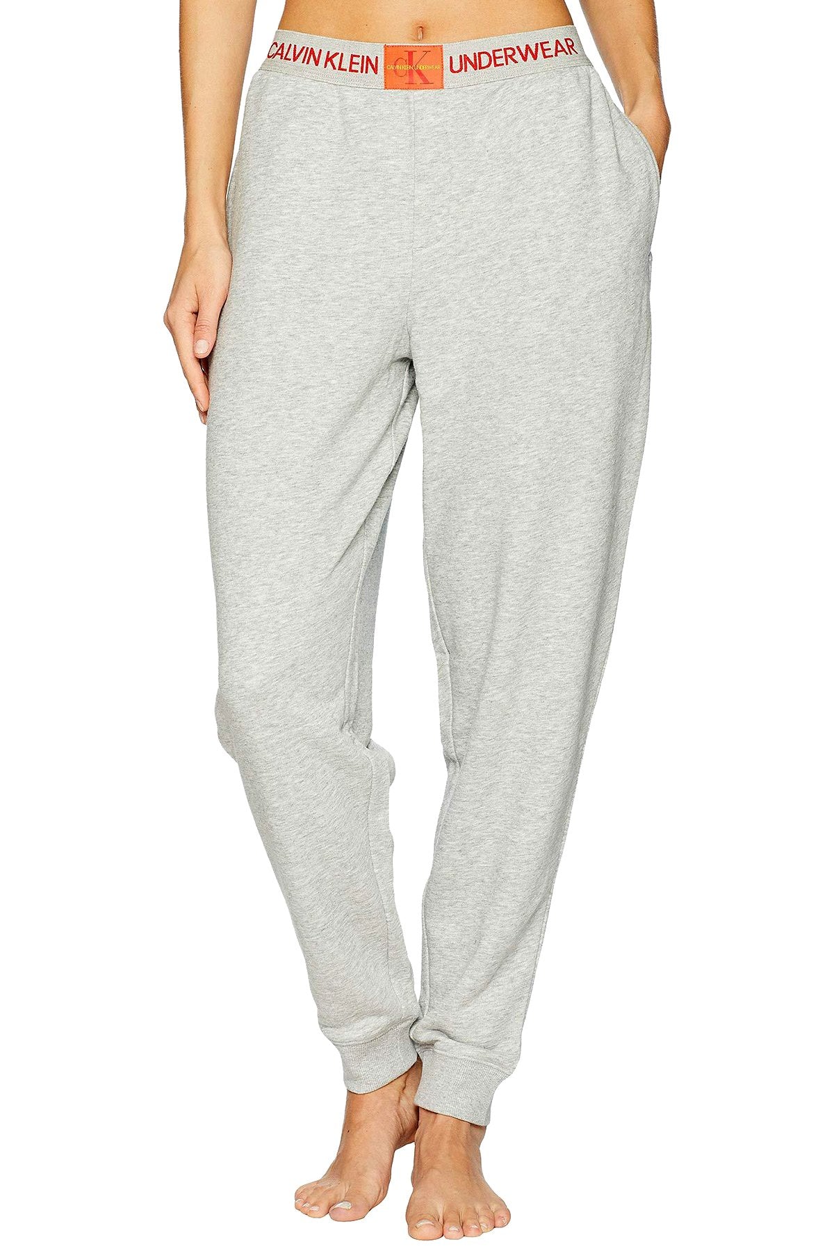 Calvin klein monogram logo heather gray womens jogger pants Clearance