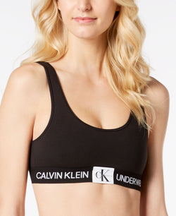 Calvin Klein Monogram Unlined Bralette Qf4918 First At Black thumbnail 1