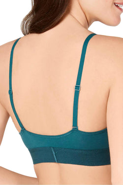 Calvin Klein Monogram Unlined Triangle Bralette in Antithesis Green thumbnail 2