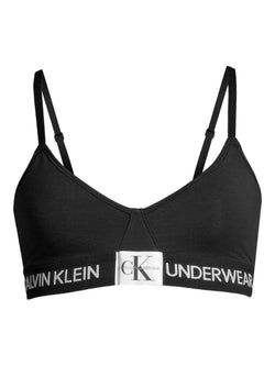 Calvin Klein Monogram Unlined Triangle Bralette in Black thumbnail 2