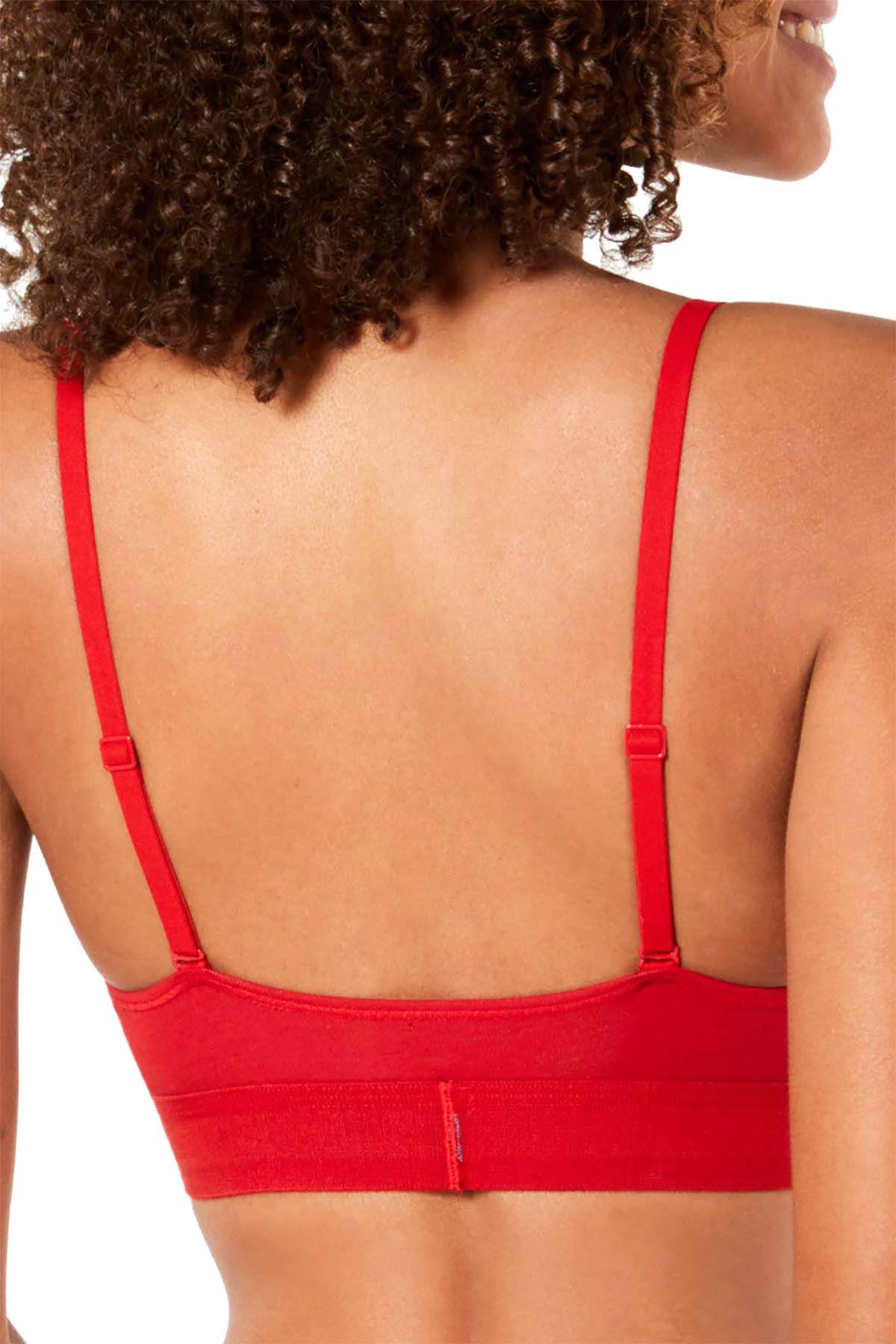 Calvin Klein Monogram Unlined Triangle Bralette in Manic Red