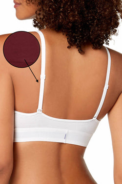 Calvin Klein Monogram Unlined Triangle Bralette in Phoebe Burgundy thumbnail 3
