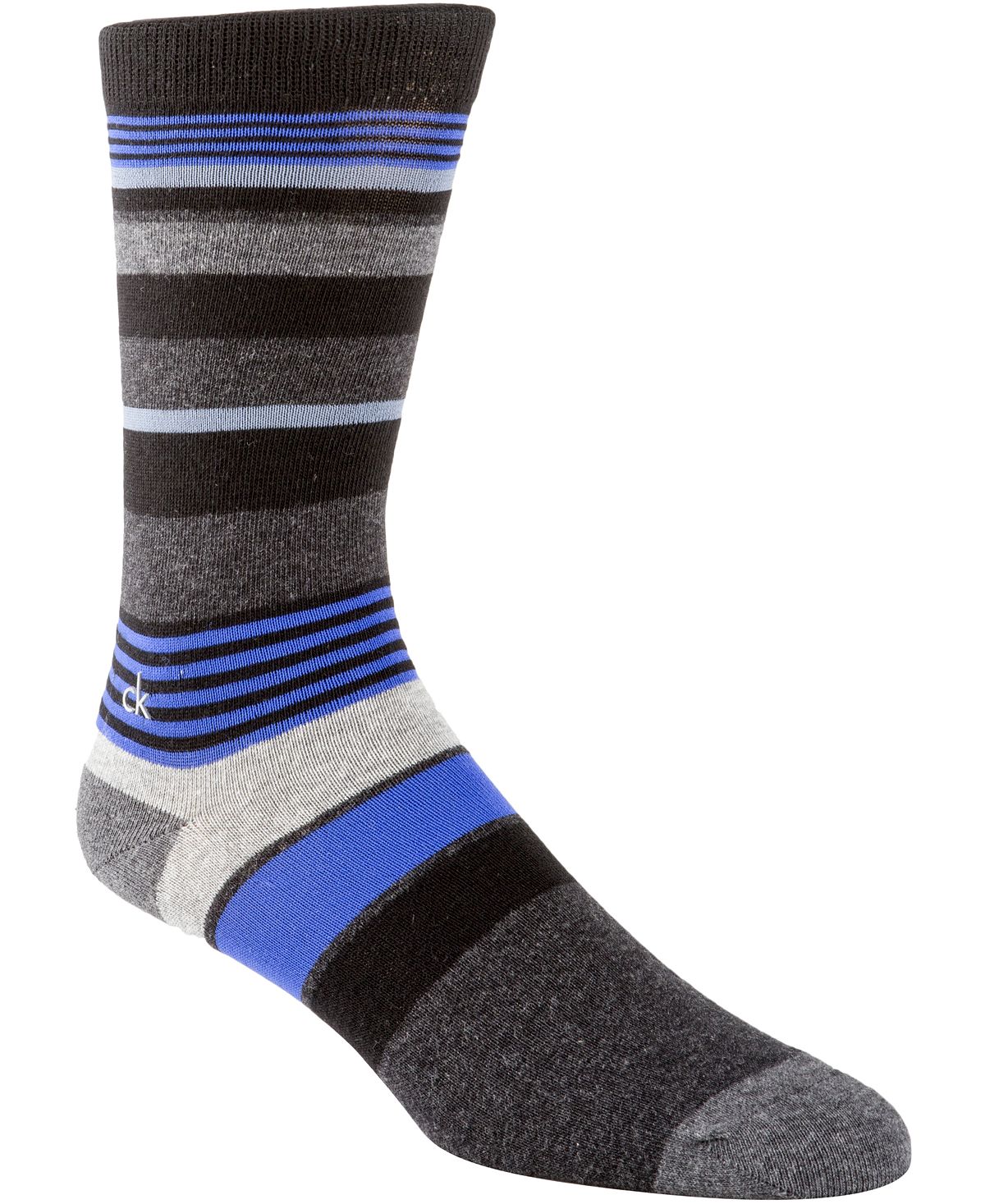 Calvin Klein Multi-stripe Crew Socks Black/liquid Blue
