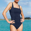 Calvin Klein Navy Ruched-Panel One-Piece Swimsuit