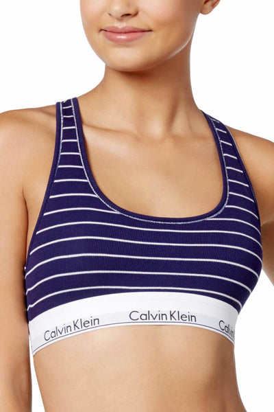 Calvin Klein Navy Simple-Stripe Modern Cotton Bralette