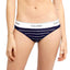 Calvin Klein Navy Simple-Stripe Modern Cotton Logo-Waist Thong