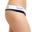 Calvin Klein Navy Simple-Stripe Modern Cotton Logo-Waist Thong