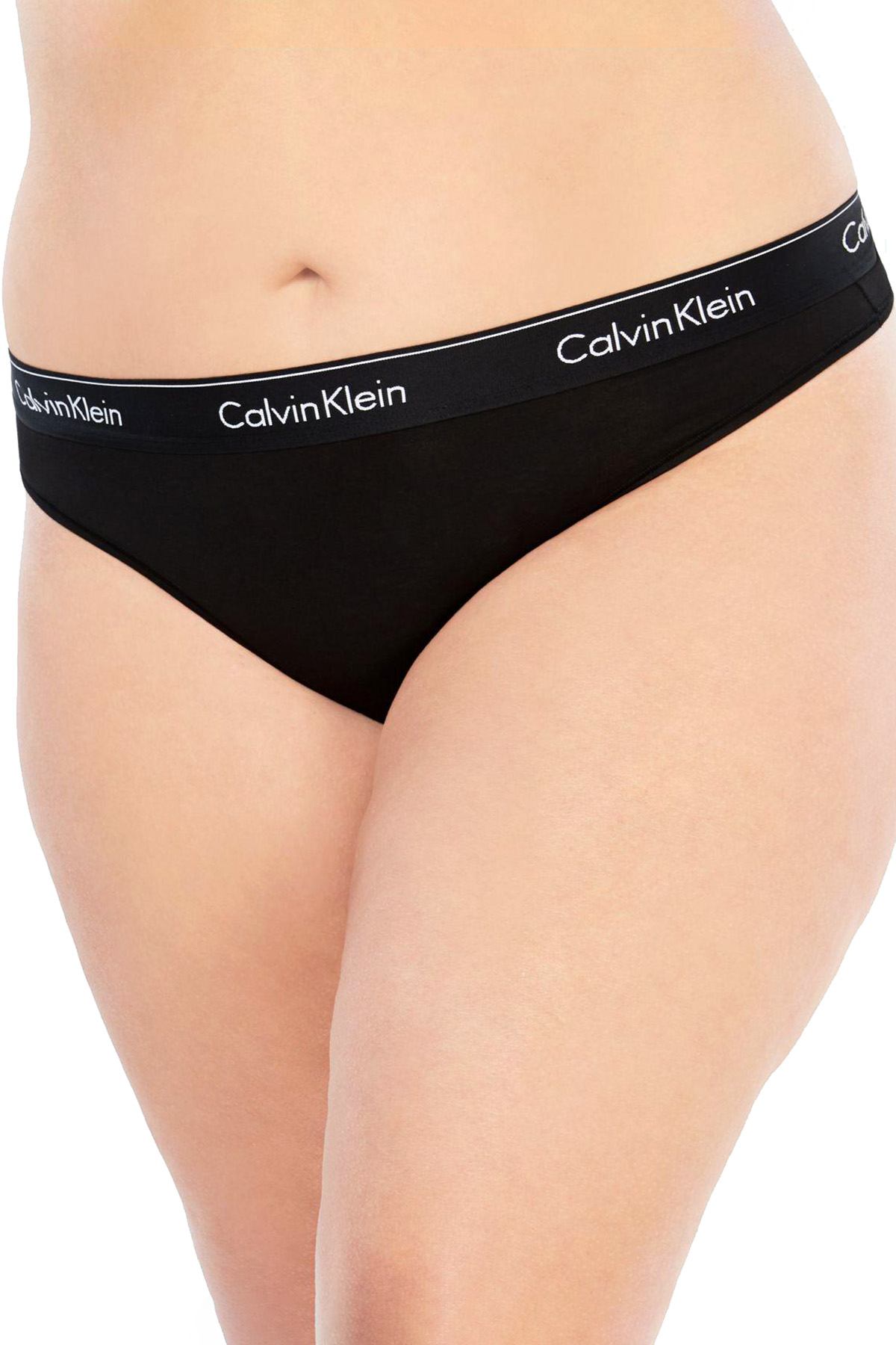 Calvin Klein Womens Modern Cotton Plus Thong Black