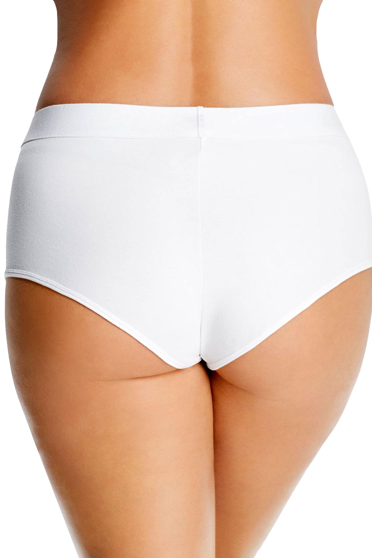 Calvin Klein PLUS Monogram Logo Boyshort in White