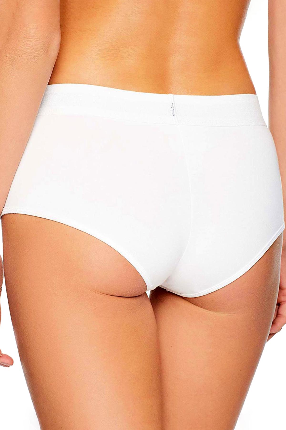 Calvin Klein PLUS Monogram Logo Boyshort in White