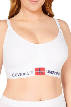 Calvin Klein PLUS White Monogram Triangle Bralette thumbnail 1