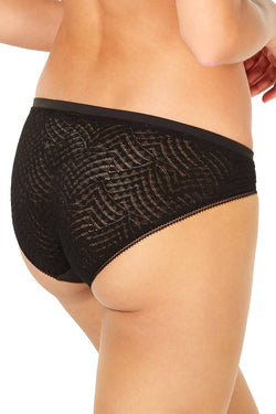 Calvin Klein Perfectly Fit Geometric Lace Bikini in Black thumbnail 3