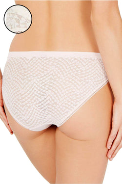Calvin Klein Perfectly Fit Geometric Lace Bikini in Ivory thumbnail 2