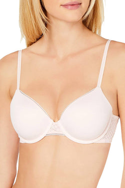 Calvin Klein Perfectly Fit Geometric Lace TShirt Bra in Nymphs Thigh thumbnail 1