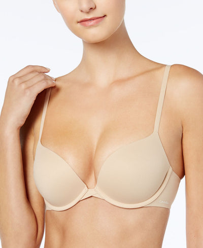 Calvin Klein Perfectly Fit Plunge Push Up Bra Qf1120 Bare (Nude 5)