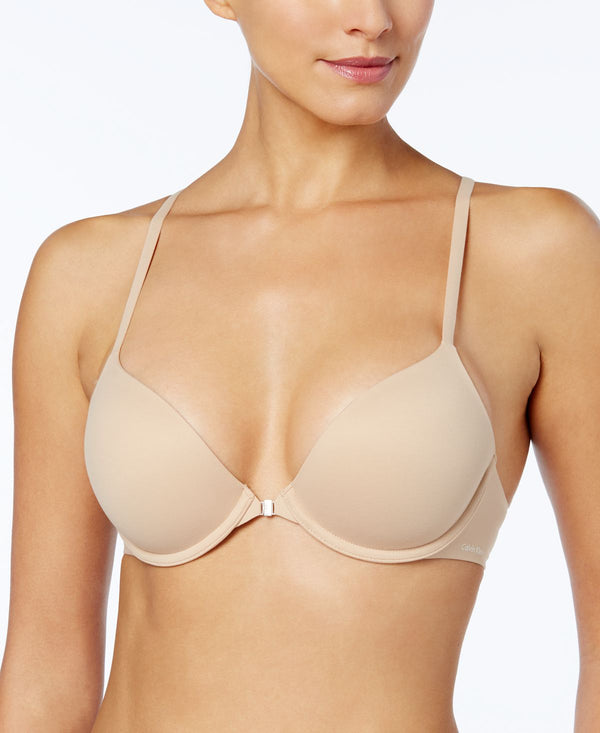 Calvin Klein Perfectly Fit Plunge Racerback Bra Qf1092 Bare Nude