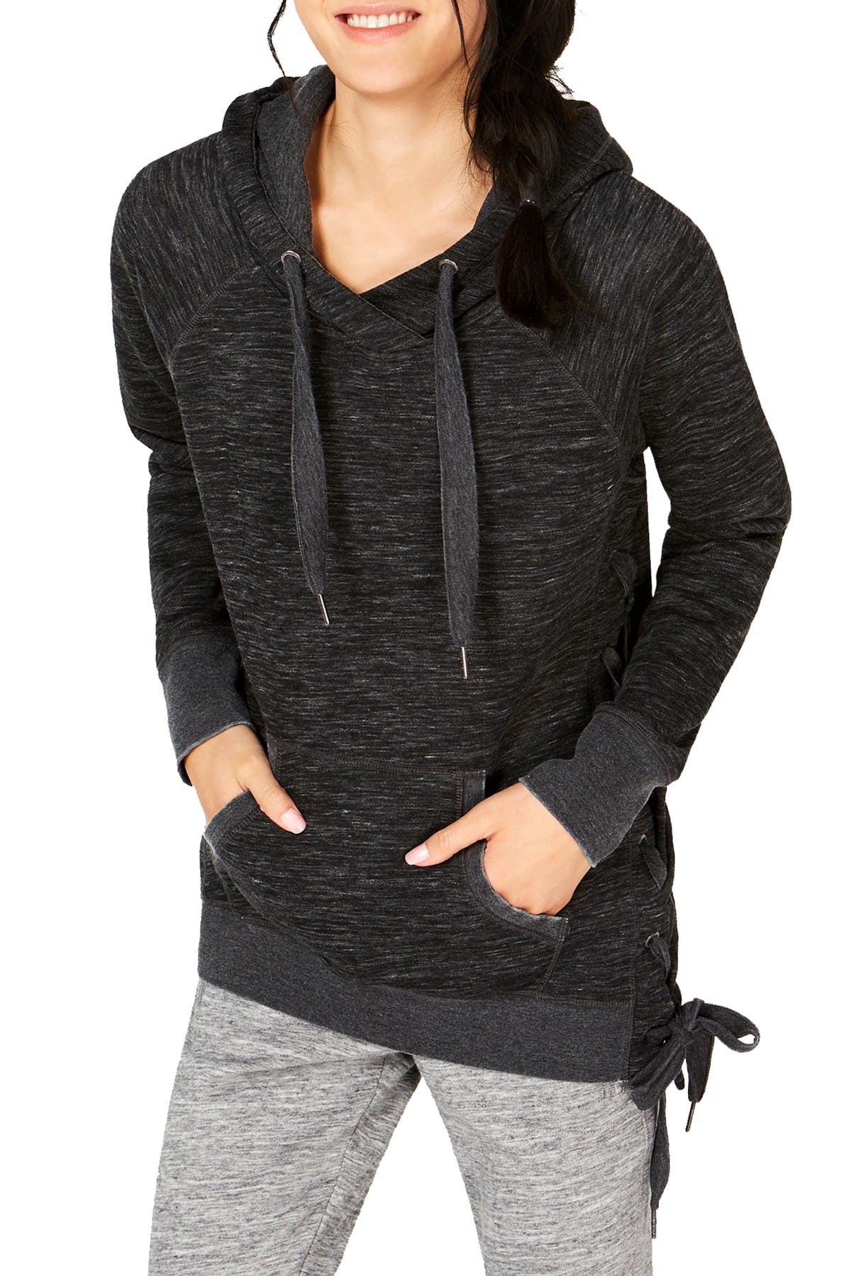 Calvin Klein Performance Black Shadow Side Lace-Up Hoodie