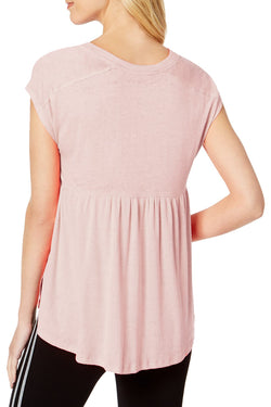 Calvin Klein Performance Cameo-Pink Gathered-Back Top thumbnail 1