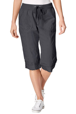 Calvin Klein Performance Charcoal Poplin Convertible Capri Cargo Pant thumbnail 2