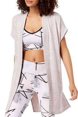 Calvin Klein Performance Evening Sand Combo Seamed Open-Front Cardigan thumbnail 1
