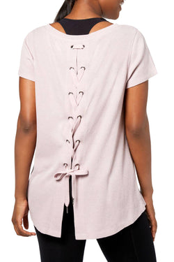 Calvin Klein Performance Evening Sand Lace-Up Back Top thumbnail 1