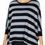 Calvin Klein Performance Halogen-Blue/Black Performance Rugby-Striped Relaxed Dolman-Sleeve Top
