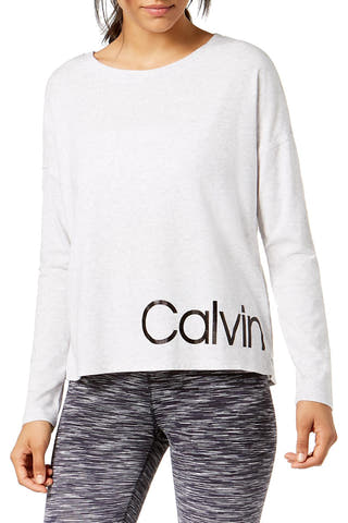 Calvin Klein Performance Optic Heather Logo Relaxed Cropped T-Shirt
