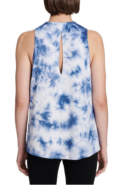 Calvin Klein Performance Peacoat Blue Tie Dye Cutout Back Tank Top