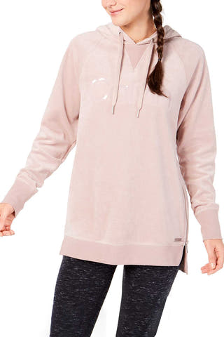 Calvin Klein Performance Pink Side Zip Tunic Hoodie