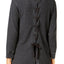 Calvin Klein Performance Slate Heather 3/4-Sleeve Lace-Up Back Top